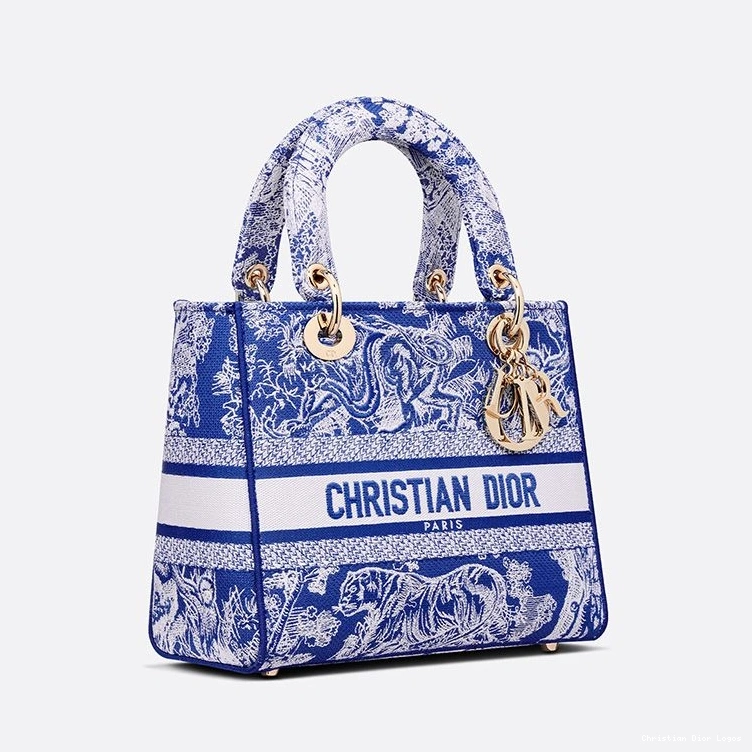 Cheap Bag Canvas Motif Jouy D-lite Lady Medium de Toile Blue Bright 0718 Luxury